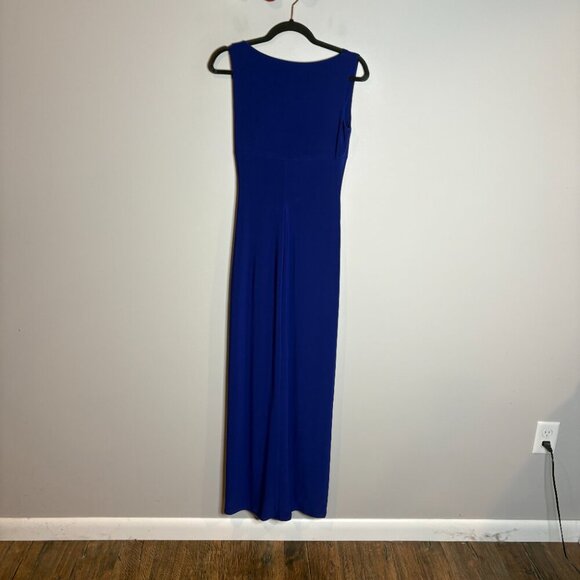 Lauren Ralph Lauren royal blue slit maxi dress ruched embellished - Picture 6 of 6